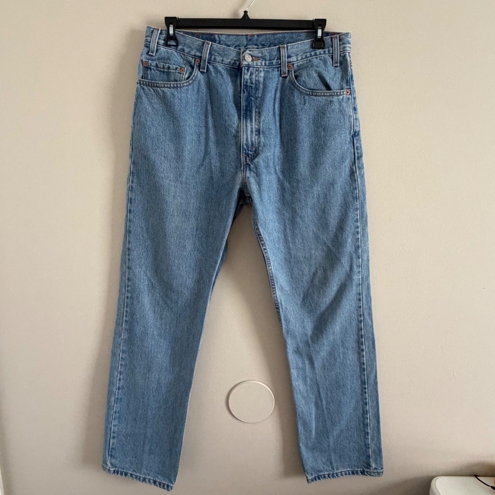 Y2k Levi's 505 Regular Fit Straight Leg Mens Jeans 36x31.5 Medium Wash Blue